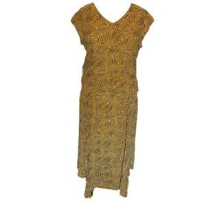 Liz Claiborne Brown & Tan Swirl Women's S/M Pet Top & Skirt Set Asymmetrical Hem